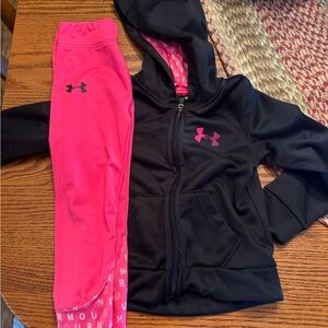 Under Armour Black Hoodie and Pink Pants Set